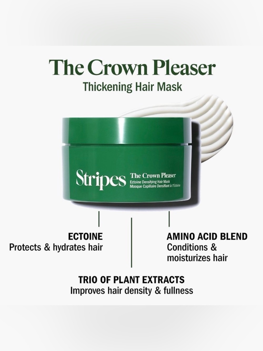 NIB full size Stripes The Crown Pleaser Hair Mask 180ml